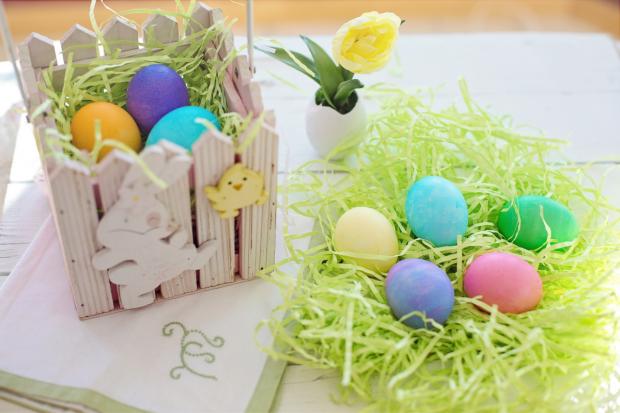 Times Series: Colourful Easter eggs in Easter crafts set. Credit: Canva