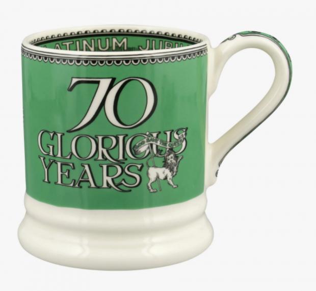 Times Series: Queen's Platinum Jubilee 70 Glorious Years 1/2 Pint Mug (Emma Bridgewater
