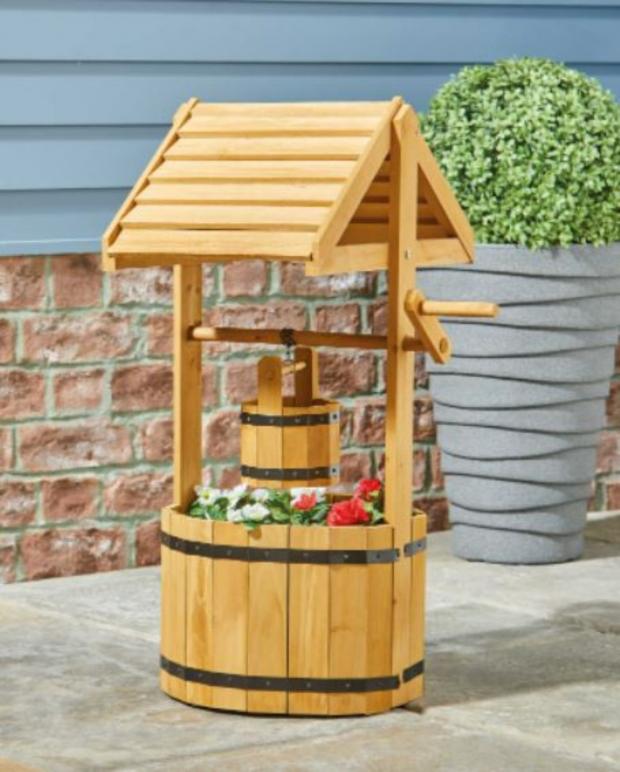 Times Series: Natural Wooden Wishing Well Planter (Aldi)