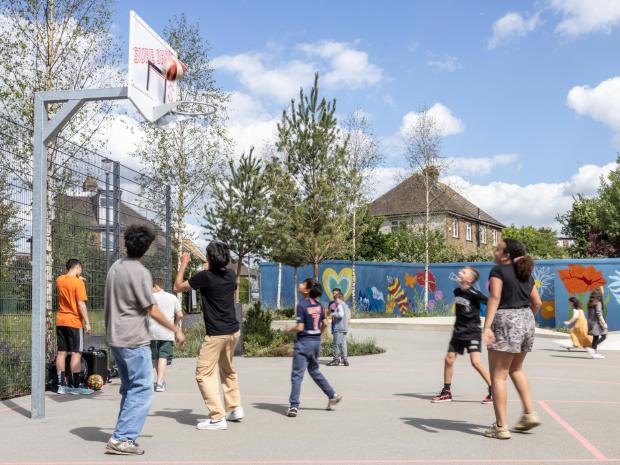 Times Series: Basketball court at Claremont Park. Credit: Related Argent