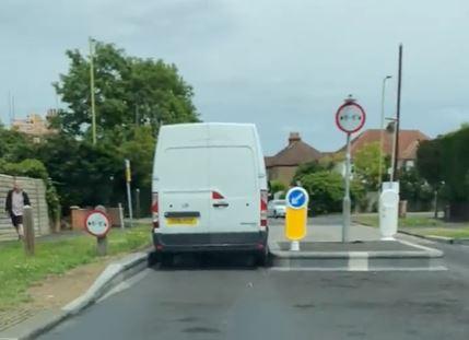 Times Series: The size of the kerbs for the 6ft6in restriction has led to criticism. According to a driver, he has seen people hit their vehicles on the kerbs. Credit: Twitter