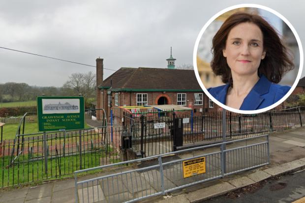 Image of school Picture: google maps, Inset: Theresa Villiers Picture: Theresa Villers