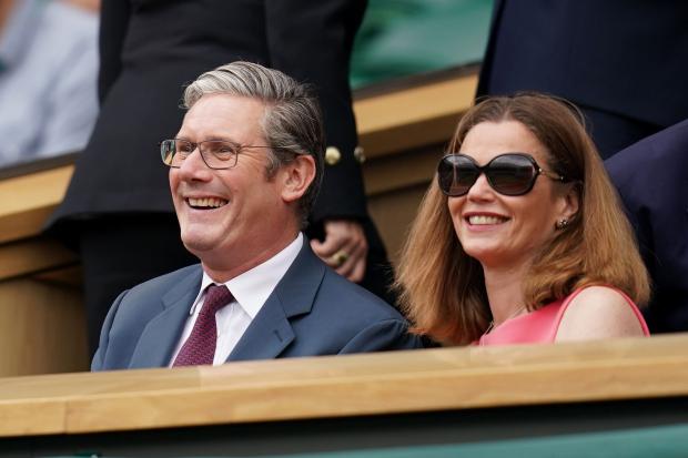 Sir Keir Starmer and his wife Victoria in the royal box at Wimbledon
