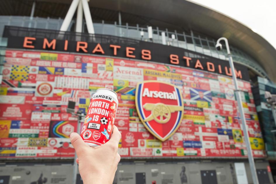 卡姆登镇啤酒厂推出阿森纳足球俱乐部“北伦敦是红色啤酒”