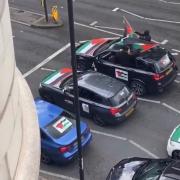 These cars were captured with anti-semitic chants heard (Photo: Twitter)