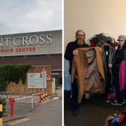 Charity Super.Mrkt has opened in Brent Cross, pictured left is Emmaus staff donating clothes to the shop