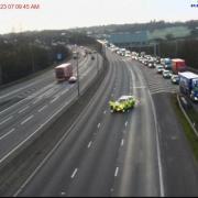 M25 blocked in one direction after 'multi-vehicle collision'