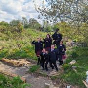Rough terrain... overgrown area of East Barnet Secondary where pupils want to create an outdoor classroom