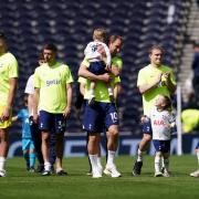 Harry Kane leads the lap of appreciation in front of a far from full ground. Picture: JOHN WALTON/PA