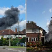 Firefighters tackled the blaze in Northway Crescent yesterday (June 5)