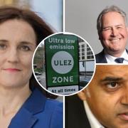 Chipping Barnet MP Theresa Villiers (left) and Harrow East MP Bob Blackman (top right) disagree with London Mayor Sadiq Khan's expansion of the Ultra Low Emissions Zone to cover their constituencies