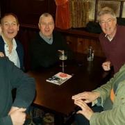 Mark Fielding (centre) and his four lifelong Spurs pals, Bruce MacCabe, Robert Clarke, Scott Lewis and Stephen Pettingill