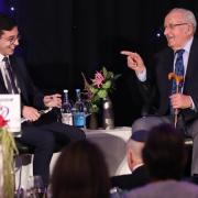 Ivor Perl (right) in conversation with presenter Dov Forman