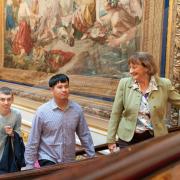 Pupils from Oak Lodge school in East Finchley touring Buckingham Palace with their teacher