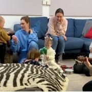 Ukrainian mums and toddlers taking part in a music therapy study at Middlesex University