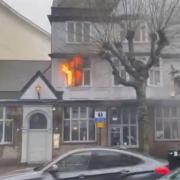 The fire at the Tally Ho pub in North Finchley