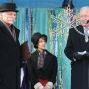Barnet Mayor Brian Schama and Councillor John Hart addressed the crowd on the stage to officially open the festival