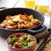 Recipe: Garlic and chilli prawns with Pink Lady, avocado and lime salsa