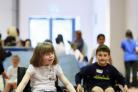 Danesgrove School pupils wheelchair racing