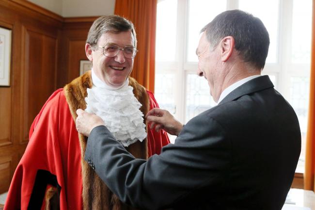 Cllr Rayner during his mayor making last month