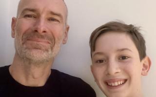 Jamie Austin (left) will run the length of the M1 for charity following his 12-year-old son Henry's (right) type 1 diabetes diagnosis