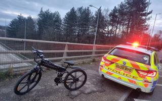 The e-bike rider was pulled over at Potters Bar