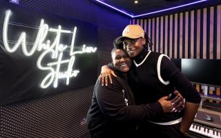 Rapper Little Simz (right) opened the new studio with Lift youth hub manager Judith Samuel