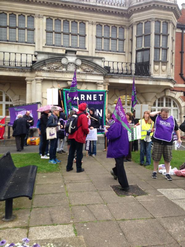 Protest following strike announcement by care workers