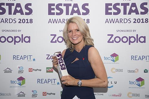 Alison Nunez, Managing Director at Andrews Property Group with one of the firm’s ESTAs Awards